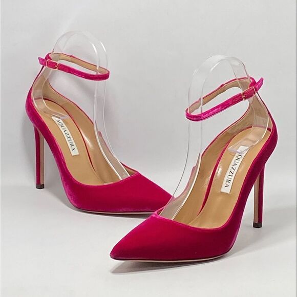 Aquazzura Love Affair Velvet Pumps size 37.5 - Picture 1 of 12